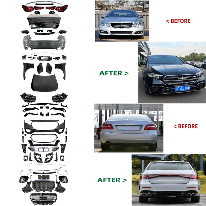 Car Craft Compatible With Mercedes Benz E Class W212 2009-2016 To W214 Lci 2024+ Amg E63 Sports Upgrade Facelift Conversion Convert Bodykit Bumper Hood Headlight Taillight B4 - CAR CRAFT INDIA