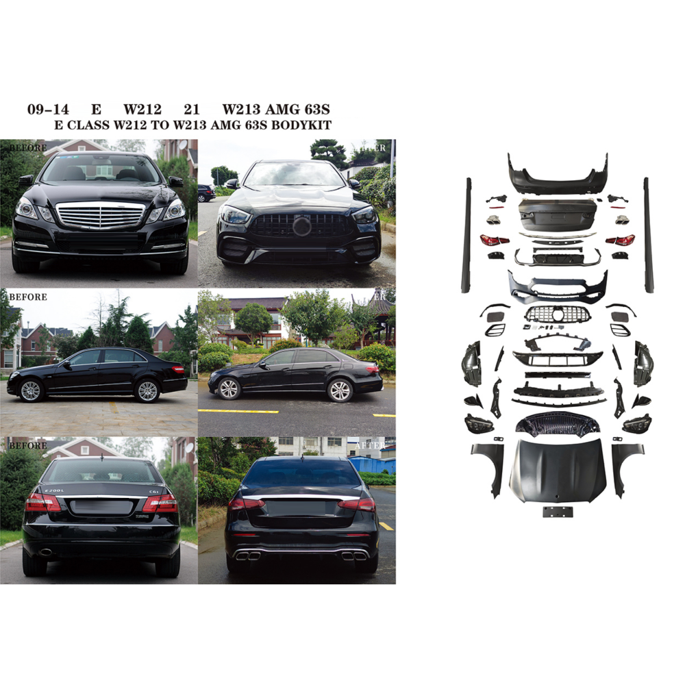 Car Craft Compatible With Mercedes Benz E Class W212 2009-2013 To W213 Lci 2021+ Amg 63 Upgrade Facelift Conversion Bodykit Bumper Hood Headlight Taillight CC-6355 - CAR CRAFT INDIA