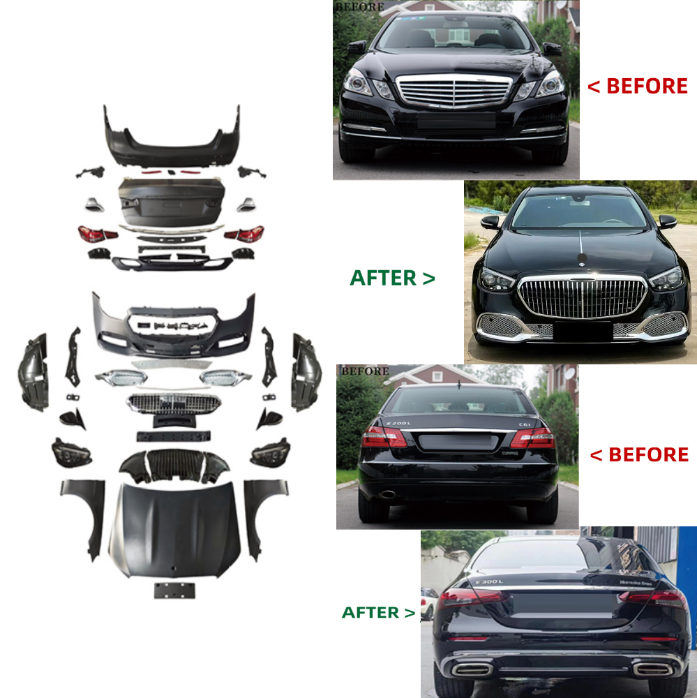 Car Craft Compatible With Mercedes Benz E Class W212 2009-2013 To W213 Lci 2021+ Maybach Upgrade Facelift Conversion Bodykit Bumper Hood Headlight Taillight CC-6357