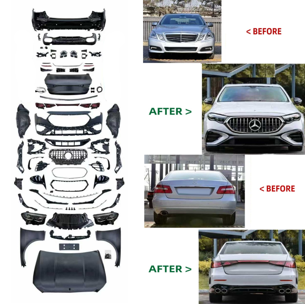 Car Craft Compatible With Mercedes Benz E Class W212 2009-2016 To W214 Lci 2024+ AMG E53 Sports Upgrade Facelift Conversion Convert Bodykit Bumper Hood Headlight Taillight CC-8214 - CAR CRAFT INDIA