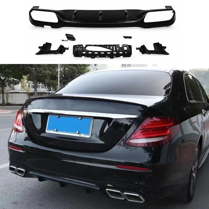 Car Craft Compatible With Mercedes Benz E Class W213 2016-2020 Upgrade Facelift Convert To Amg E63 Amg63 Bodykit Rear Bumper After Lip Diffuser Skirt Black Gc W213-018