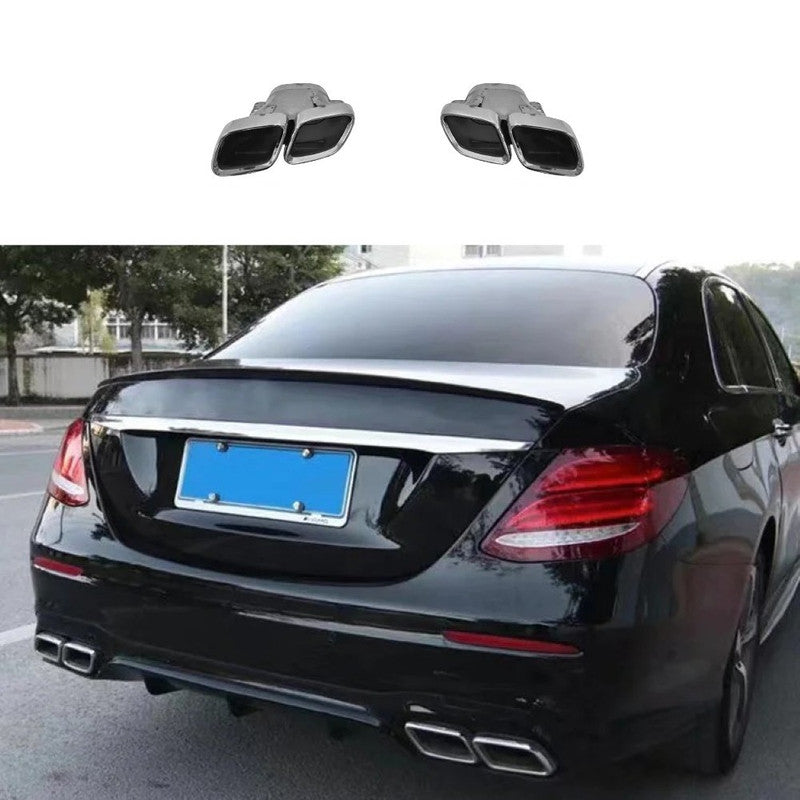 Car Craft Compatible With Mercedes Benz E Class W213 2016-2020 Upgrade Facelift Convert To Amg E63 Amg63 Bodykit Rear Bumper Exhaust Pipe Tip Silver Gc W213-019