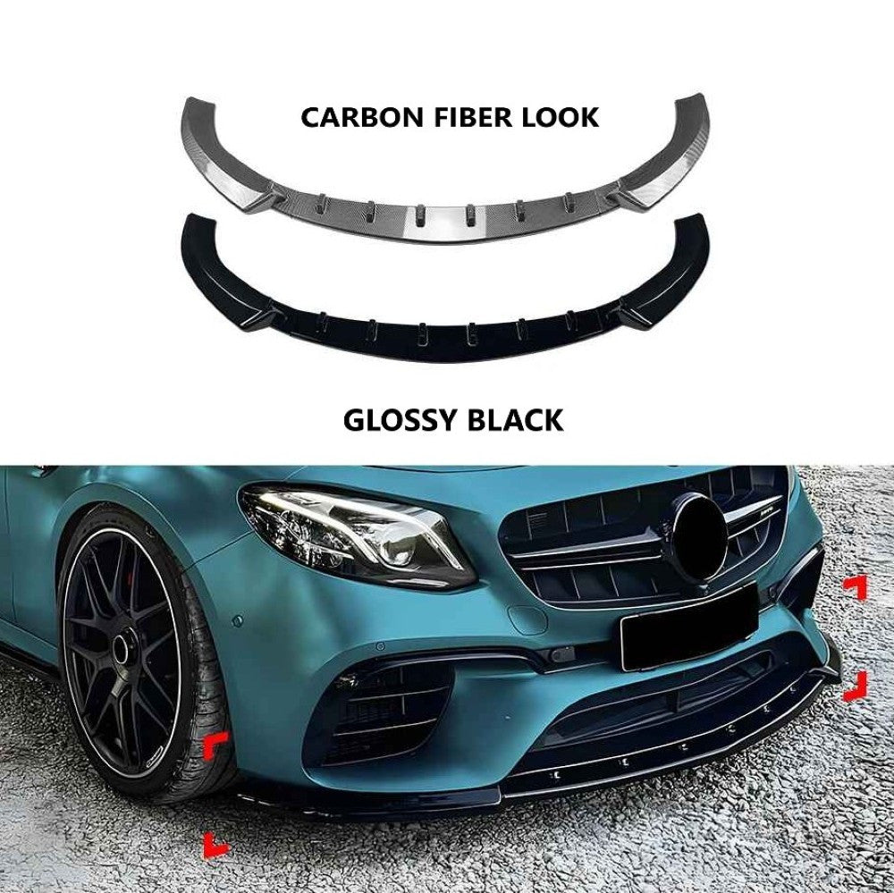 Car Craft Compatible With Mercedes Benz E Class W213 2016-2020 E63 Amg Front Bumper Lip Splitter Skirts Zst-1136 Cf Carbon Fiber Look