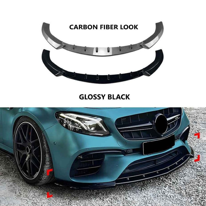 Car Craft Compatible With Mercedes Benz E Class W213 2016-2020 E63 Amg Front Bumper Lip Splitter Skirts Zst-1136 Cf Carbon Fiber Look