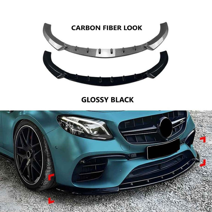 Car Craft Compatible With Mercedes Benz E Class W213 2016-2020 E63 Amg Front Bumper Lip Splitter Skirts Zst-1136 Gb Glossy Black