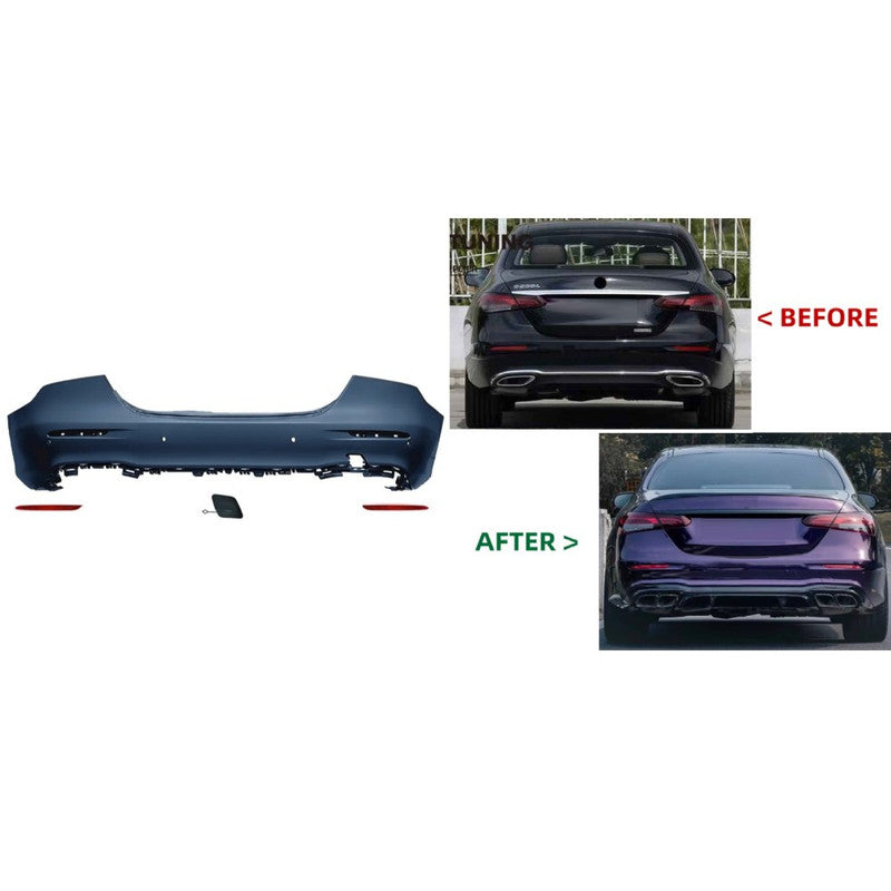 Car Craft Compatible With Mercedes Benz E Class W213 Lci 2021-2023 Upgrade Facelift Convert To Amg Amge63 E63 Bodykit Rear Bumper Trim Skirt Gc W213-036