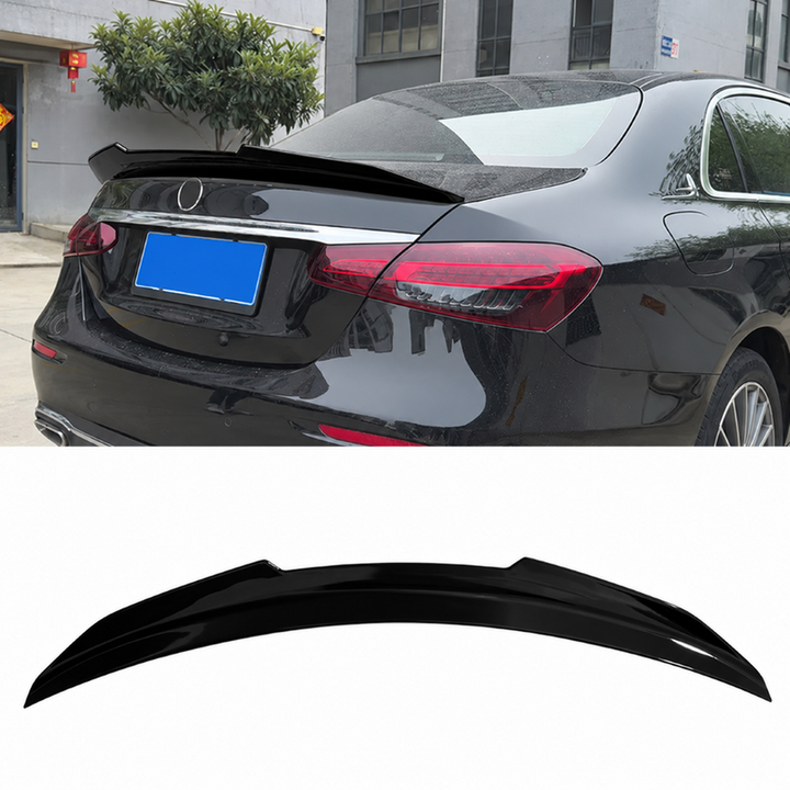 Car Craft Compatible With Mercedes Benz E Class Lci W213 2021-2025 Rear Trunk Wing Boot Lip Wing Spoiler Psm Glossy Black