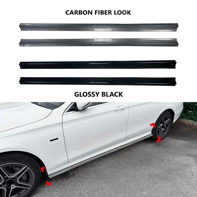 Car Craft Compatible With Mercedes Benz E Class W213 2016-2024 Amg Side Skirt Extension Splitter Running Board Trim Cover Zst-1053 Cf Carbon Fiber Look - CAR CRAFT INDIA