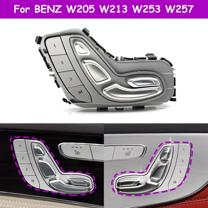 Car Craft Compatible With Mercedes Benz C Class W205 2014-2023 E Class W213 2016-2023 Glc W253 2016-2022 Eqc W293 2018-2019 Cls Class W257 2018-2022 Car Electronic Front Seat Adjustment Button Switch Button Assembly 2059056651 Left CC-436