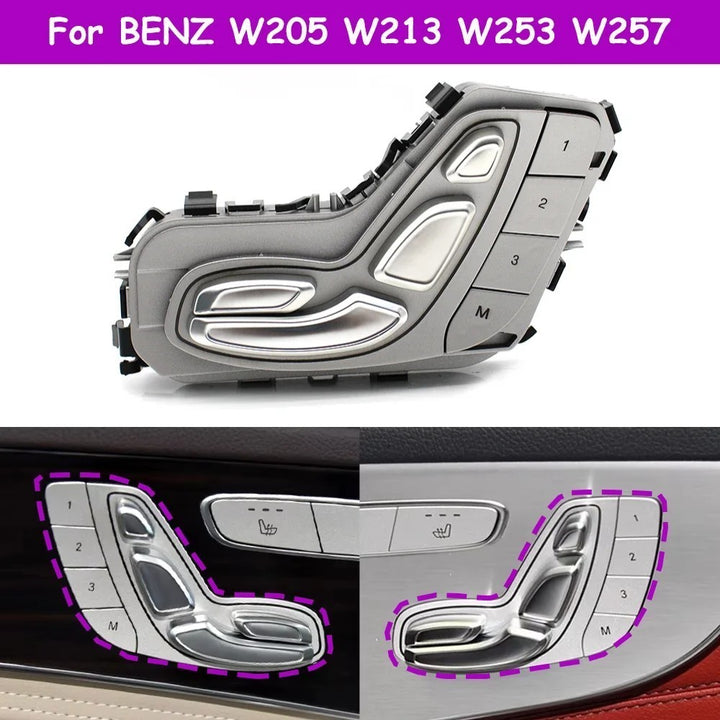 Car Craft Compatible With Mercedes Benz C Class W205 2014-2023 E Class W213 2016-2023 Glc W253 2016-2022 Eqc W293 2018-2019 Cls Class W257 2018-2022 Car Electronic Front Seat Adjustment Button Switch Button Assembly 2059057851 Right CC-438