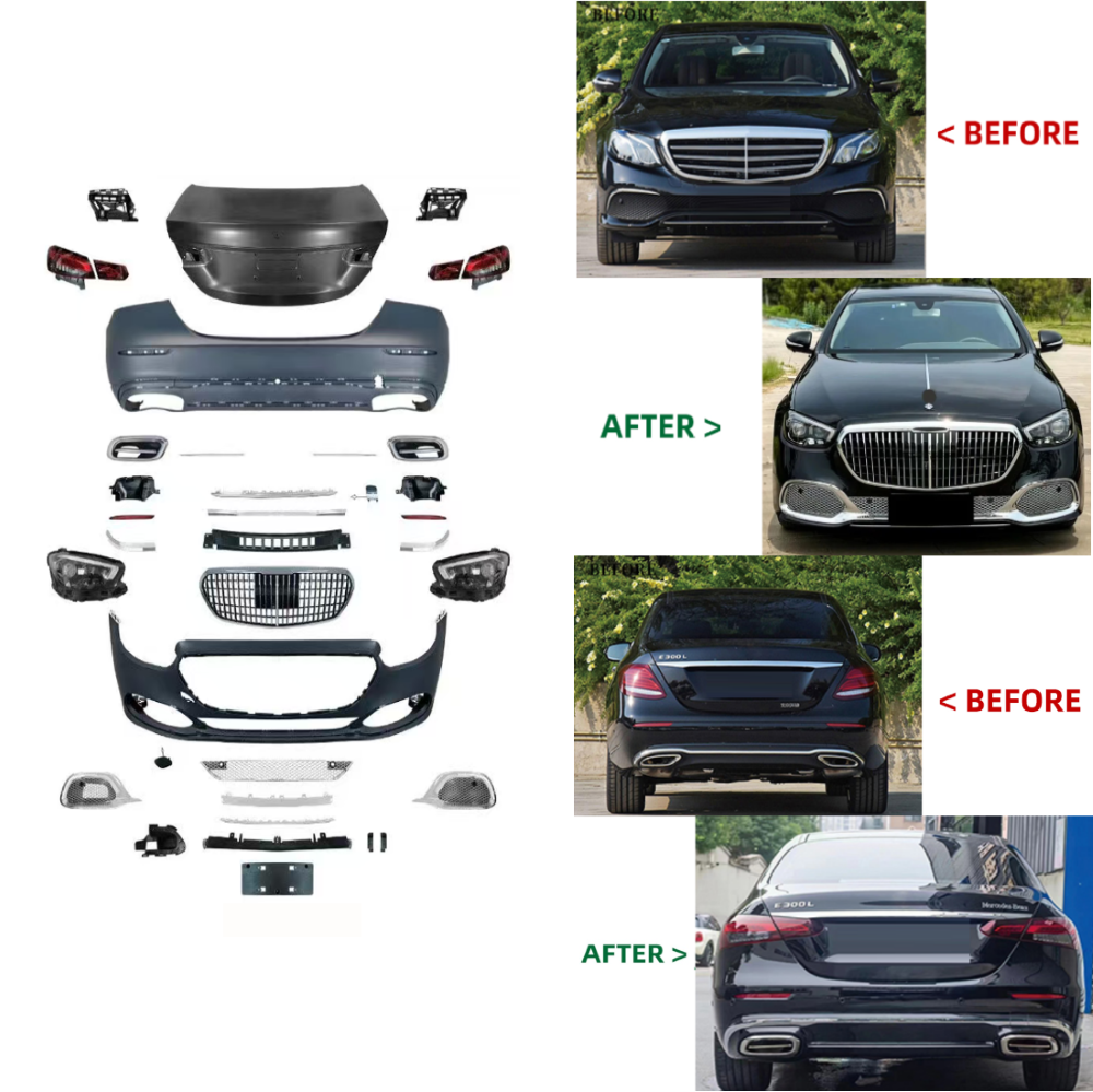 Car Craft Compatible With Mercedes Benz E Class W213 2016-2020 To W213 Lci 2021+ Maybach Upgrade Facelift Conversion Bodykit Bumper Hood Headlight Taillight CC-6361
