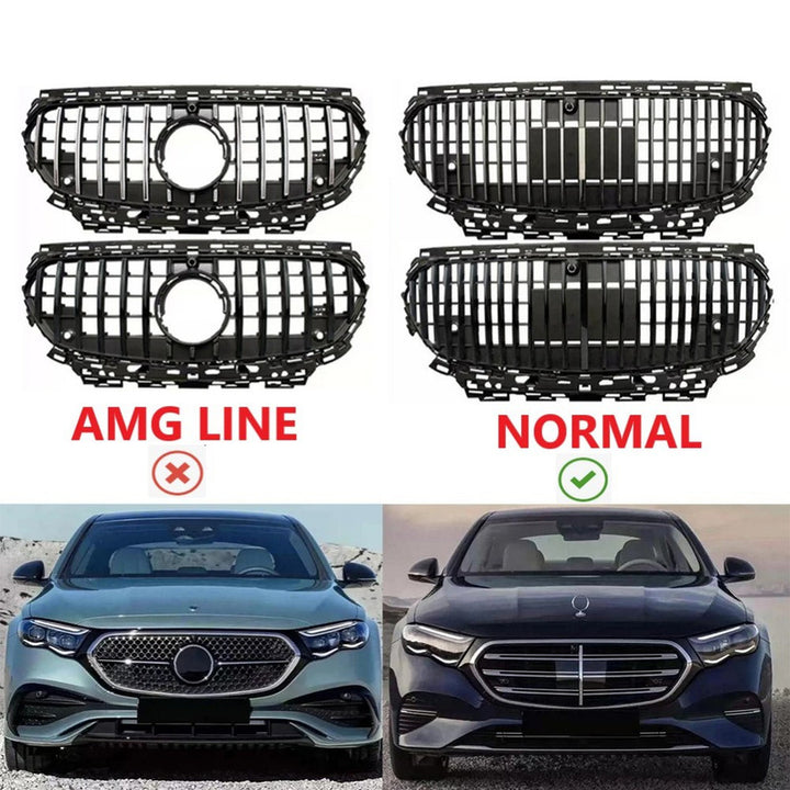 Car Craft Compatible With Mercedes E Class W214 2023+ Upgraded Front Bumper Show Grill Oe Normal Style Black