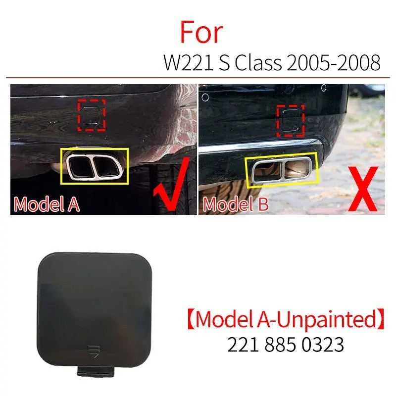 Car Craft Compatible With Mercedes S Class W221 2005-2009 Rear Amg Bumper Trailer Tow Towing Hook Hole Cover 2218850022 Unpainted Model A - CAR CRAFT INDIA