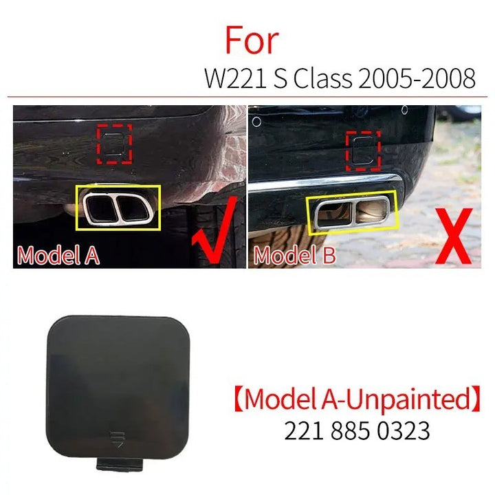 Car Craft Compatible With Mercedes S Class W221 2005-2009 Rear Amg Bumper Trailer Tow Towing Hook Hole Cover 2218850022 Unpainted Model A - CAR CRAFT INDIA