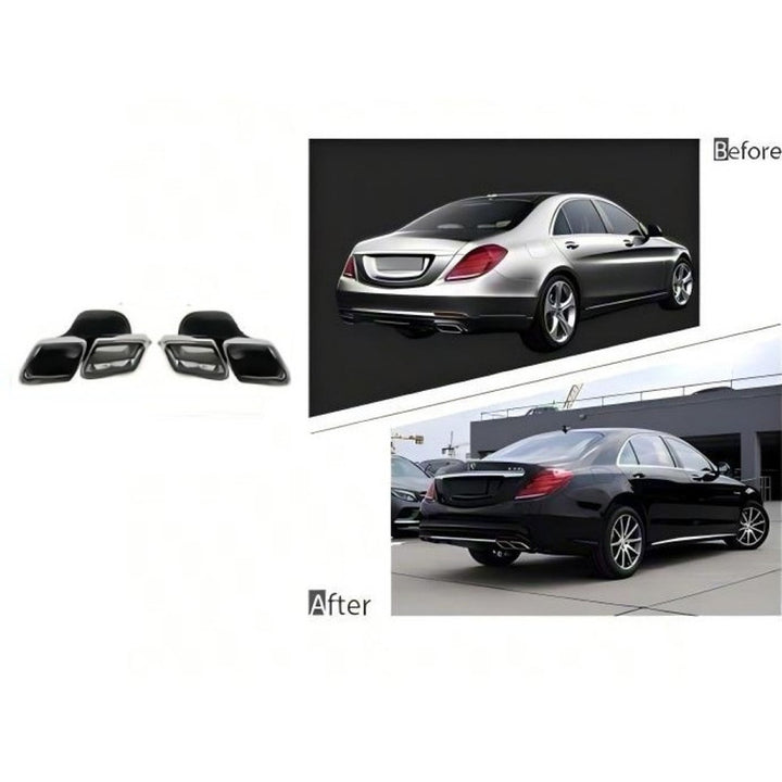 Car Craft Compatible With Mercedes Benz S Class W222 2014-2020 Upgrade Facelift Convert To Amgs63 S63 Bodykit Rear Bumper Exhaust Pipe Tip