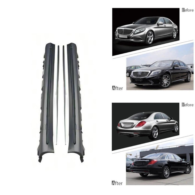 Car Craft Compatible With Mercedes Benz S Class W222 2014-2020 Upgrade Facelift Convert To Amgs63 S63 Bodykit Side Skirt Trim Running Board