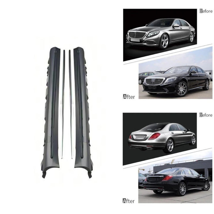 Car Craft Compatible With Mercedes Benz S Class W222 2014-2020 Upgrade Facelift Convert To Amgs63 S63 Bodykit Side Skirt Trim Running Board
