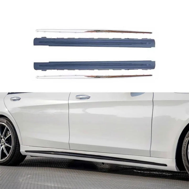 Car Craft Compatible With Mercedes Benz S Class W222 Lci 2018-2020 Upgrade Convert To S Class S63amg Amg63 S63 S65 S450 Amg Maybach Side Skirt Splitter Running Board Gc W222-013 Long