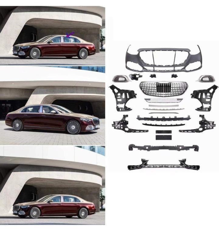 Car Craft Compatible With Mercedes Benz S Class W223 2021-2025 Front Bumper Upgrade Convert To Maybach Mhb S680 Fog Grill Bumper Bodykit Gc W223-001 CC-9714 - CAR CRAFT INDIA