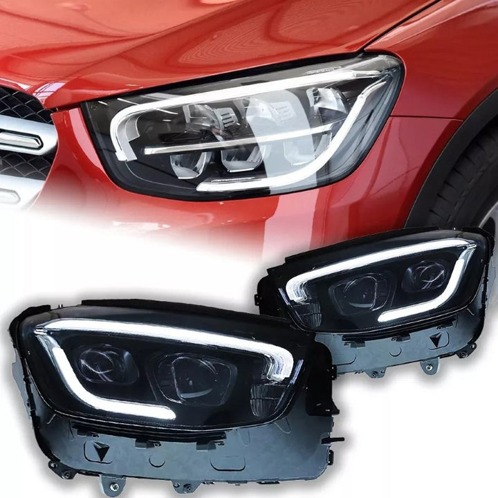 Car Craft Compatible With Mercedes Benz Glc Class W253 X253 2016-2019 Car Front Upgraded Head Light Lamp Xenon Headlight Retrofit Upgrade Modified Led Drl Hid Light For Helogen Car Shy - CAR CRAFT INDIA