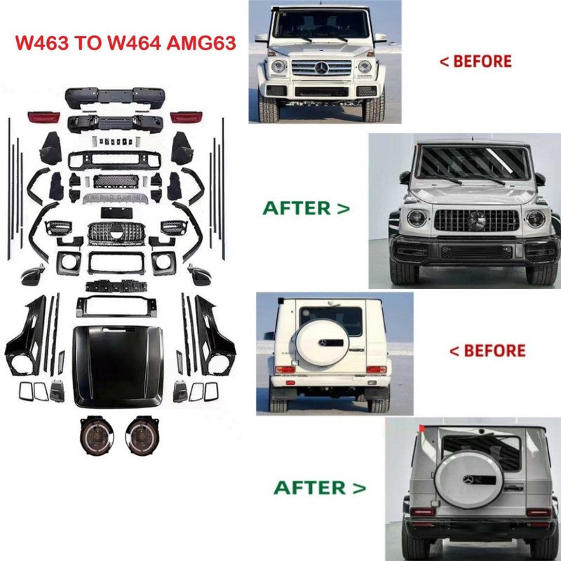 Car Craft Compatible With Mercedes Benz G Class G Wagon W463 2007-2018 Upgrade Facelift Convert To 2019 W464 Amg G63 G65 Conversion Bodykit Bumper Headlight Taillight Hood - CAR CRAFT INDIA