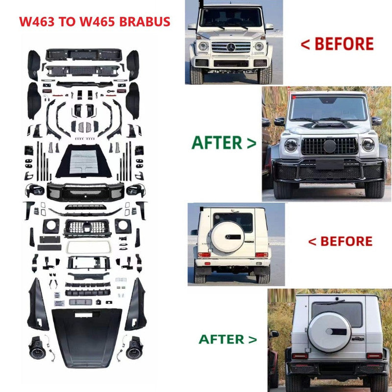 Car Craft Compatible With Mercedes Benz G Class G Wagon W463 2007-2018 Upgrade Facelift Convert To 2025 W465 Amg G65 G63 Brabus G800 Conversion Bodykit Bumper Headlight Taillight Hood - CAR CRAFT INDIA