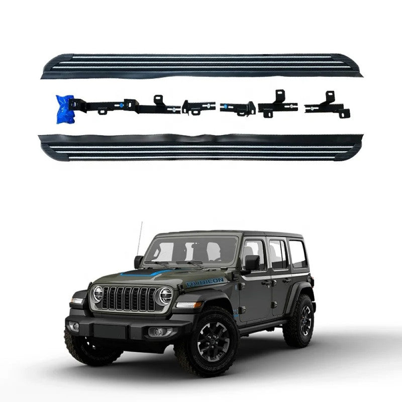 Car Craft Compatible With Jeep Wrangler Rubicon 2019-2026 Side Step Ladder Pedal Running Boards Fixed Side Step 4 Door