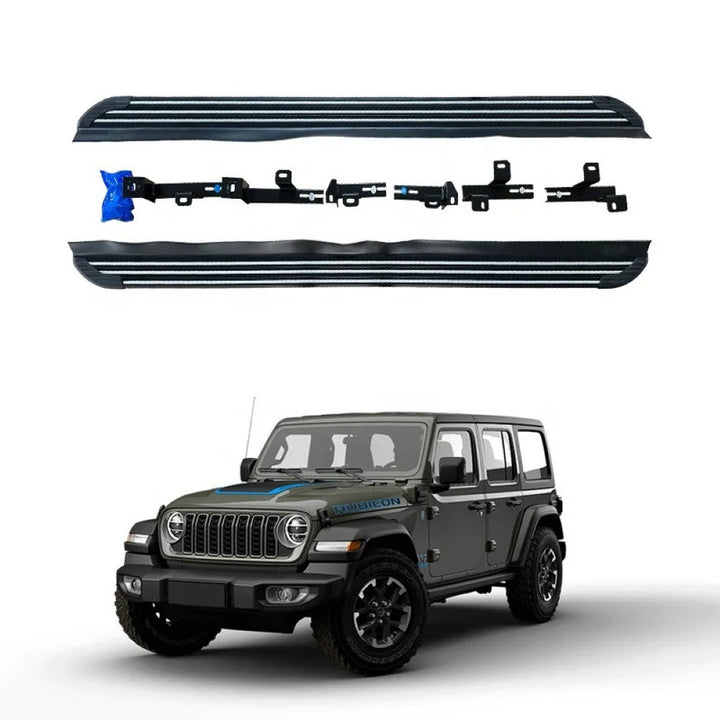 Car Craft Compatible With Jeep Wrangler Rubicon 2019-2026 Side Step Ladder Pedal Running Boards Fixed Side Step 4 Door