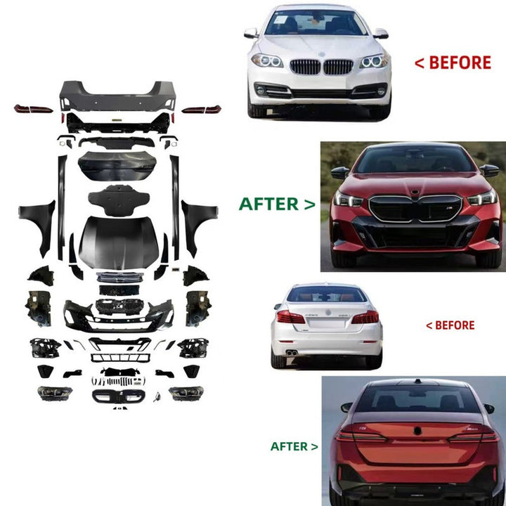 Car Craft Compatible With Bmw 5 Series F10 2010-2017 Upgrade Facelift Convert To 2026 G60 M Sport Bodykit Front Rear Bumper Side Skirt Headlight Taillight Trunk Skirt Fender Hood Grill Trim Skirts Non Cut - CAR CRAFT INDIA