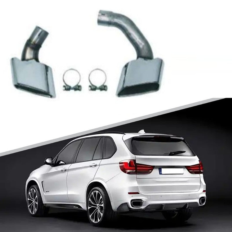 Car Craft Compatible With Bmw X5 F15 2014-2019 Exhaust Tips Tail Pipe Midpipe Muffler With Clamp 28i 2.0 Gc