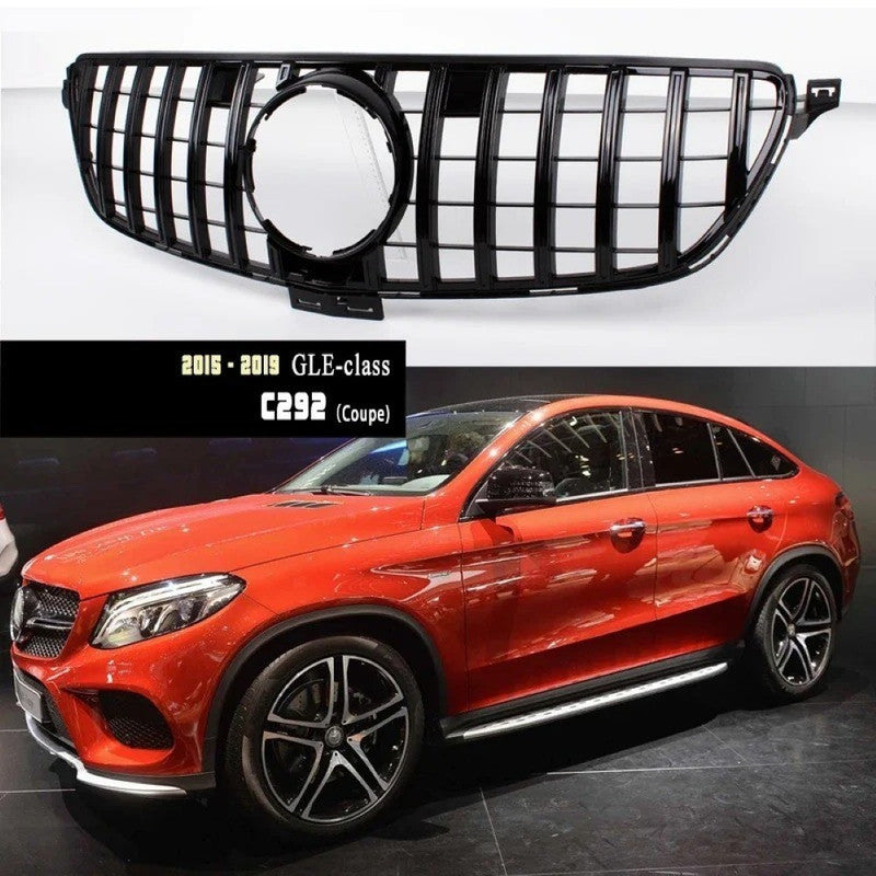 Car Craft Compatible With MERCEDES BENZ GLE COUPE W166 X166 C292 W292 2015-2019 FRONT AMG BUMPER SHOW GRILL  GTR BLACK - CAR CRAFT INDIA