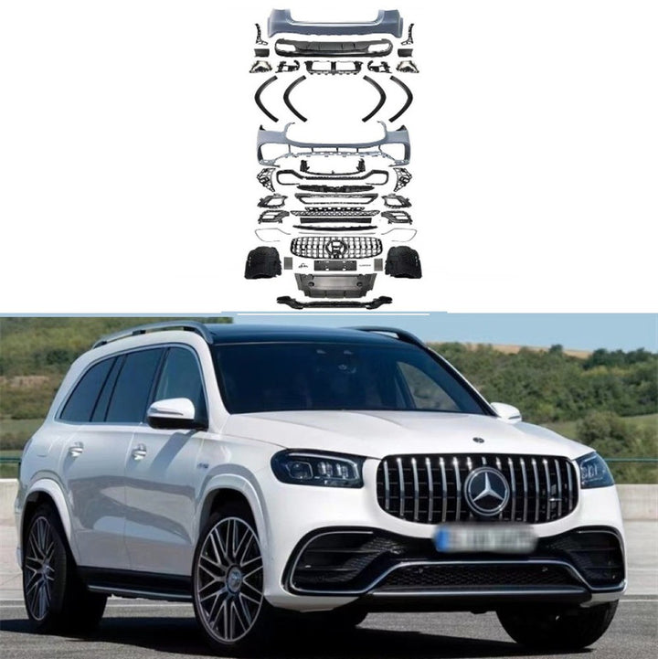 Car Craft Compatible With Mercedes Benz Gls W167 X167 2019-2025 Front Rear Bumper Upgrade Convert To Gls Amg63 Amg Bumper Bodykit Diffuser Exhaust Pipe Tip Wheel Arch Gc X167-011 - CAR CRAFT INDIA
