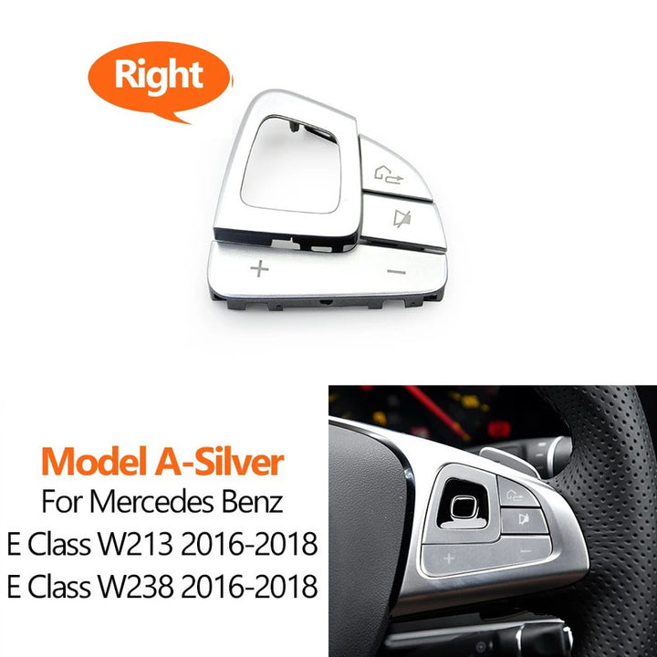 Car Craft Compatible With Mercedes Benz E Class W213 Sedan 2016-2018 E Class W238 Coupe Cabriolet 2016-2018 Car Steering Wheel Switch Control Button Cover 0999056500-s-a Cover Right Silver A CC-10654