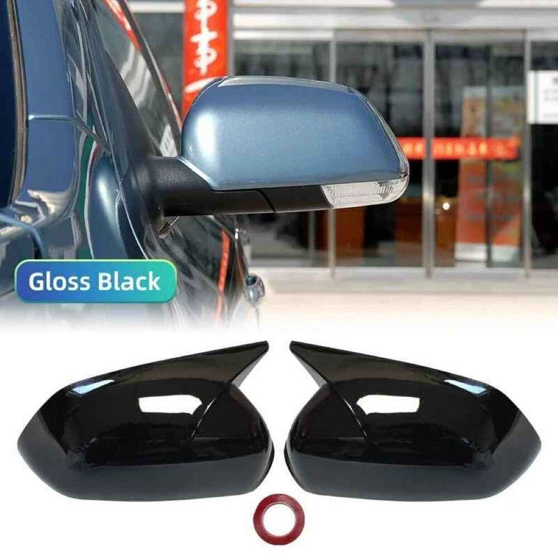 Car Craft Compatible With Skoda Octavia Laura 2005-2013 Side Rear View Case Wing Cap Shell Housing Mirror Covers 3m Tape Pasting Style Gloosy Black