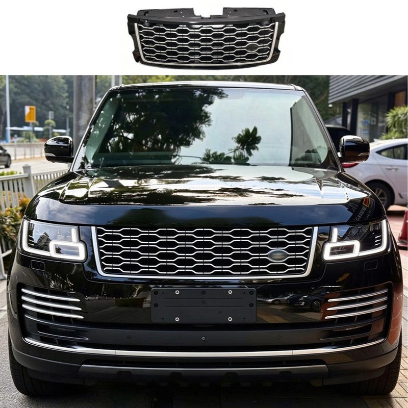Car Craft Compatible With Land Range Rover Vogue Rrv 2018-2022 Front Bumper Show Grill Silver - CAR CRAFT INDIA