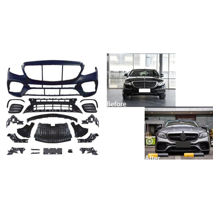 Car Craft Compatible With Mercedes Benz E Class W213 2016-2020 Upgrade Facelift Convert To Amg E63 Amg63 Bodykit Front Bumper Skirt Trim Gc W213 C238-005