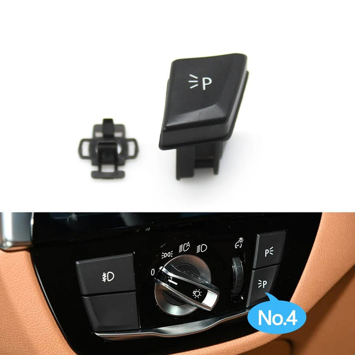 Car Craft Compatible With Bmw 5 Series G30 6 Series Gt G32 2017-2023 Car Headlamp Headlight Fog Lamp Light Upper Dipper Night Vision Rotary Switch Knob Button 4