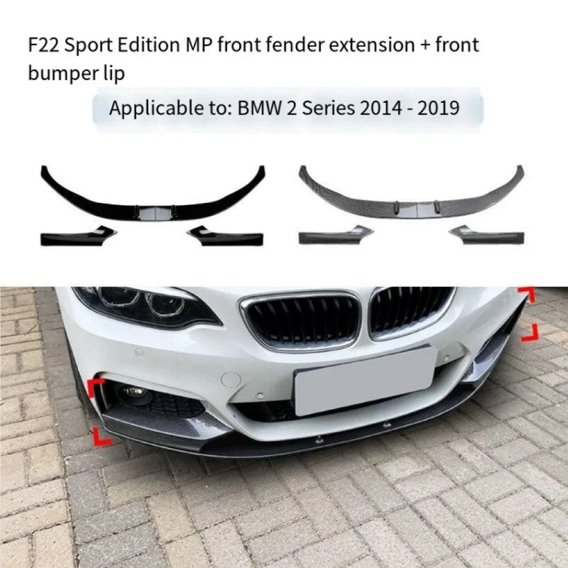 Car Craft Compatible With Bmw 2 Series F22 2014-2019 Upgraded Facelift Convert To M Sport M Tech Mt Bodykit Front Bumper Lip Skirt Trim M Performance Mp Style Gc F22/23-013/014 Usa