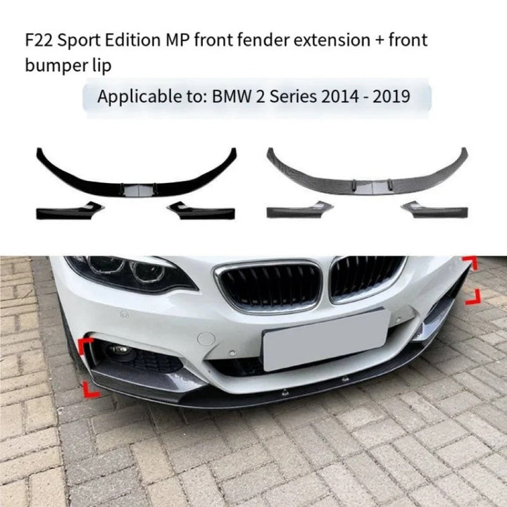 Car Craft Compatible With Bmw 2 Series F22 2014-2019 Upgraded Facelift Convert To M Sport M Tech Mt Bodykit Front Bumper Lip Skirt Trim M Performance Mp Style Gc F22/23-013/014 Usa