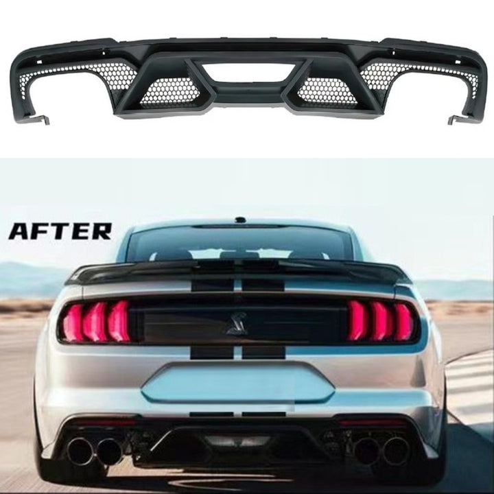 Car Craft Compatible With Ford Mustang 2015-2017 Upgrade Facelift Convert To Gt500 Bodykit Rear Bumper Diffuser After Rear Lip Gc Must-021