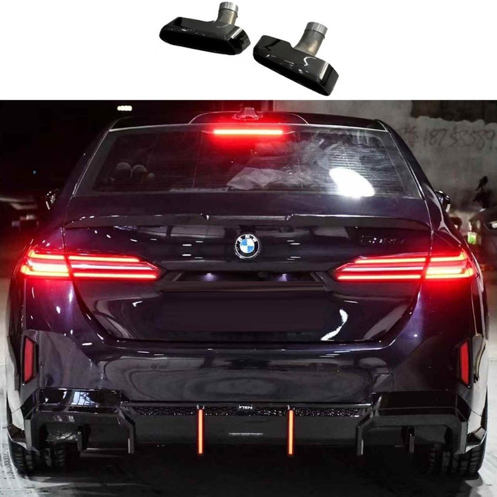 Car Craft Compatible With Bmw 5 Series G60 G68 2024-2026 Rear Bumper Exhaust Pipe Tip Vten V Ten Style