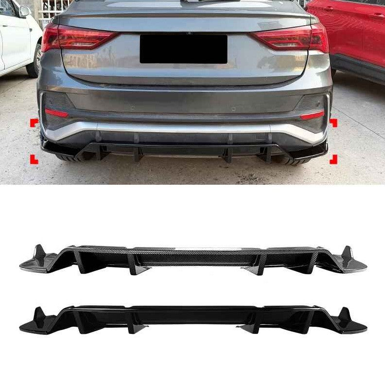 Car Craft Compatible With Audi Q3 F3 Sportback 2019+ Rear Bumper After Lip Diffuser Trim Skirt Zst-1539 Cf Carbon Fiber Look