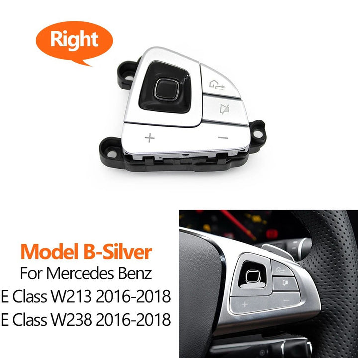 Car Craft Compatible With Mercedes Benz E Class W213 Sedan 2016-2018 E Class W238 Coupe Cabriolet 2016-2018 Car Steering Wheel Switch Control Button Cover 0999056500-s-a Right Silver Assembly B CC-10650