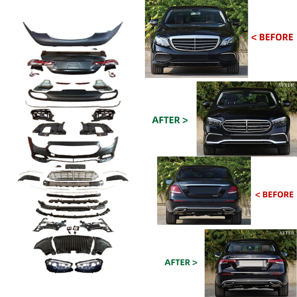 Car Craft Compatible With Mercedes Benz E Class W213 2016-2020 To W213 Lci 2021+ Executive Upgrade Facelift Conversion Bodykit Bumper Hood Headlight Taillight CC-6360