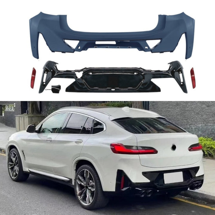 Car Craft Compatible With Bmw X4 G02 Lci 2022-2026 Upgrade Convert To M Sport M Performance X4m F98 Bodykit Body Kit Rear Bumper After Lip Diffuser Gc G02 012