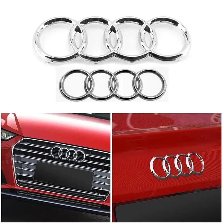 Car Craft Compatible With Audi A3 A4 A5 A6 A7 A8 Q2 Q3 Q5 Q7 Q8 Tt Rs Front Grill Letter Logo Badge Emblem Sticker Chrome 285mm