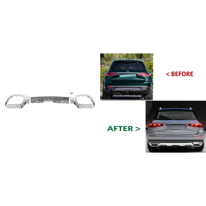 Car Craft Compatible With Mercedes Benz Gls W167 X167 2019-2024 Upgrade Facelift Convert To Gls Maybach Style Rear Bumper After Lip Diffsuer Chrome