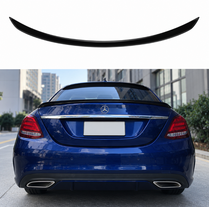 Car Craft Compatible With Mercedes Benz C Class W205 2014-2021 Rear Trunk Wing Boot Lip Wing Spoiler C63s Glossy Black Benz-040