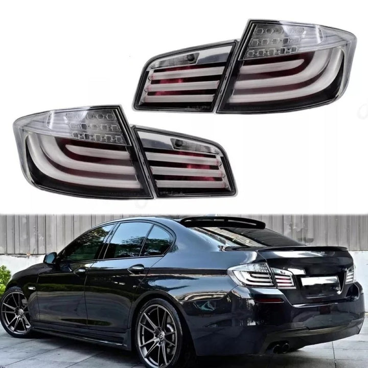 Car Craft Compatible With BMW 5 SERIES F10 2010-2017 Car Rear Upgraded Tail Light Lamp Xenon Taillight Retrofit Upgrade Modified Led Drl Hid CLEAR RED M5 STYLE - CAR CRAFT INDIA