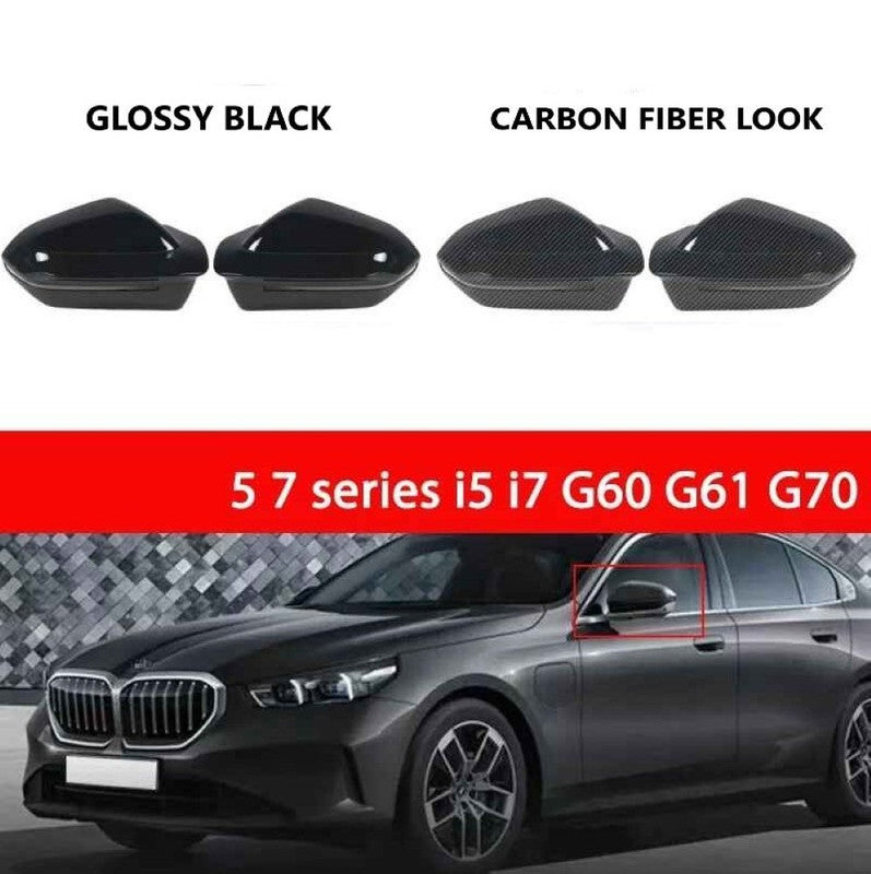 Car Craft Compatible With Bmw 5 Series I5 G60 G68 2024+ 7 Series G70 2024+ Side Rear View Horn Mirror Cover M5 Style Rhd Car Glossy Black G60/68-009/010 Gb Gc